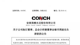 海螺水泥兩位高管辭職