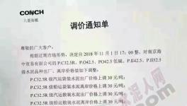 11月第一輪十幾家水泥企業(yè)集體漲價(jià)(附函）
