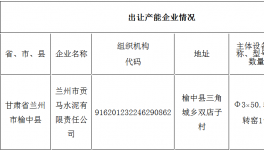 蘭州市貢馬水泥有限責任公司水泥熟料產(chǎn)能出讓的公示