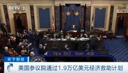 50票贊成，49票反對！1.9萬億美元刺激方案通過！