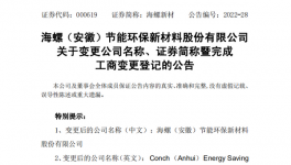 更名！“海螺型材”現(xiàn)已更名為“海螺新材”！