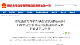 陜西水泥協(xié)會及13家水泥企業(yè)被罰4.51億！