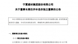 寧夏建材多位高管變動！董事長王玉林因工作調(diào)整離任！
